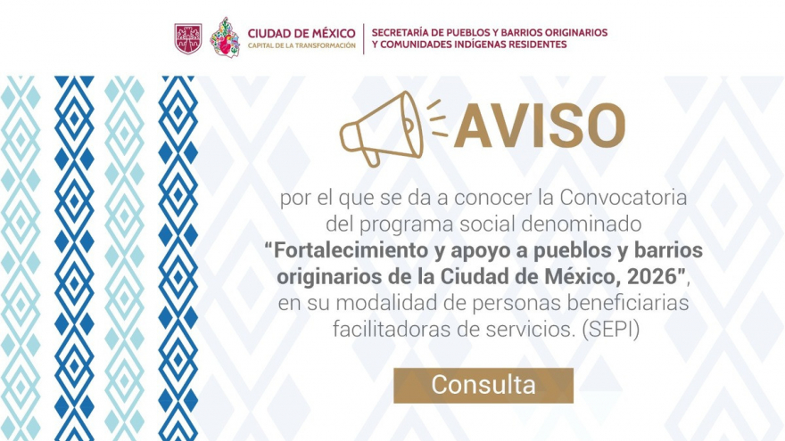Convocatoria Fortalecimiento y apoyo a PBO de la Ciudad de México, 2026, facilitadoras de servicios