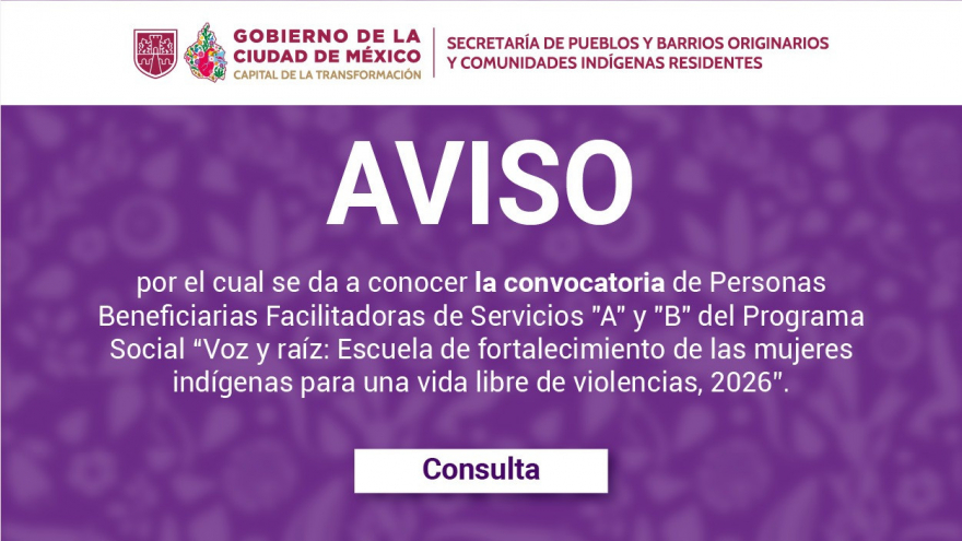 Convocatoria Programa Social VOZ Y RAÍZ Escuela de Fortalecimiento de las Mujeres Indígenas