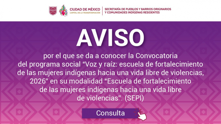 Convocatoria VOZ Y RAÍZ Modalidad: Escuela de Fortalecimiento de las Mujeres Indígenas